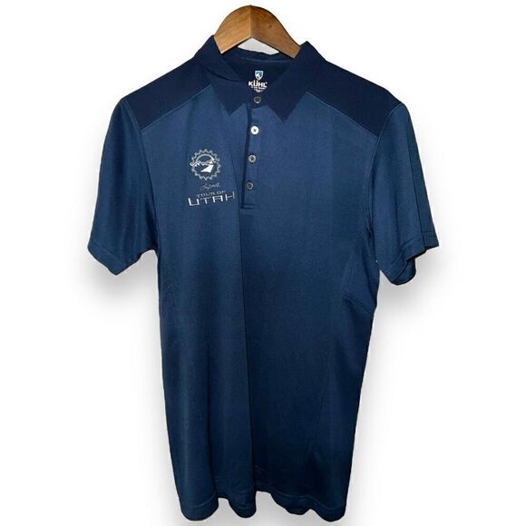 Navy Kühl Performance Shadow Polo Shirt Size M - Picture 1 of 9